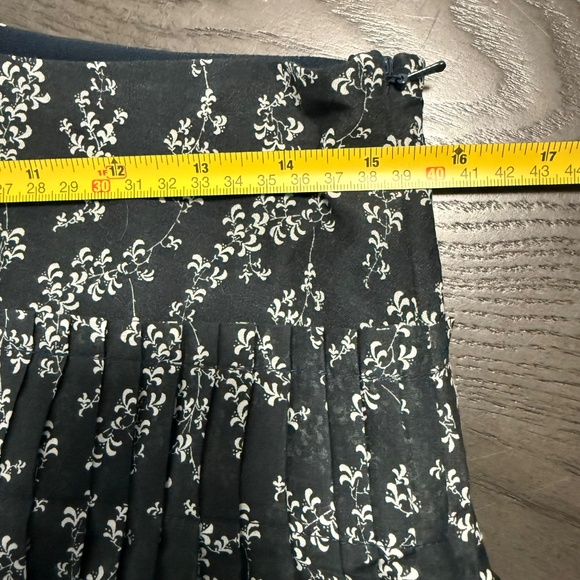 Peruvian Connection Floral Pleated Skirt Blue Size 4 - Picture 5 of 8